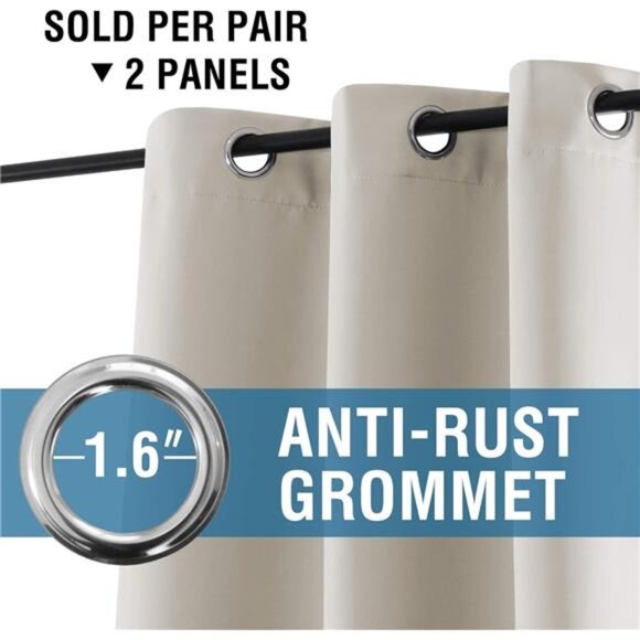 Blackout Curtains for Bedroom Thermal Insulated Room Darkening Living Room - Picture 2 of 7